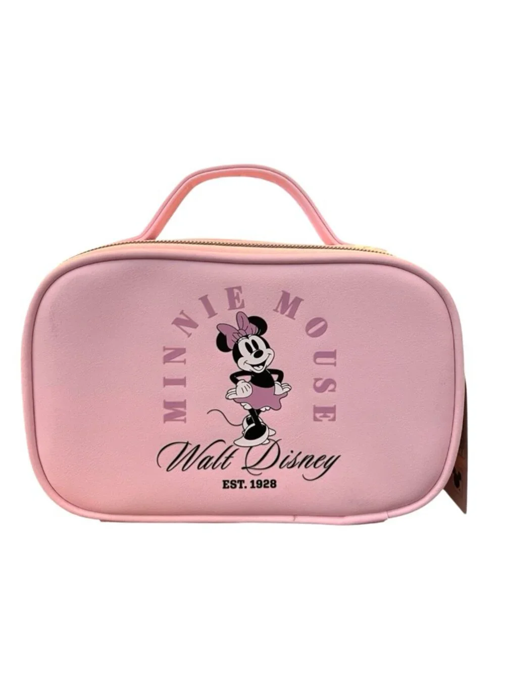 Walt Disney Minnie Mouse Pink Makeup Bag Cosmetic Case W Handle Bow Primark NWT